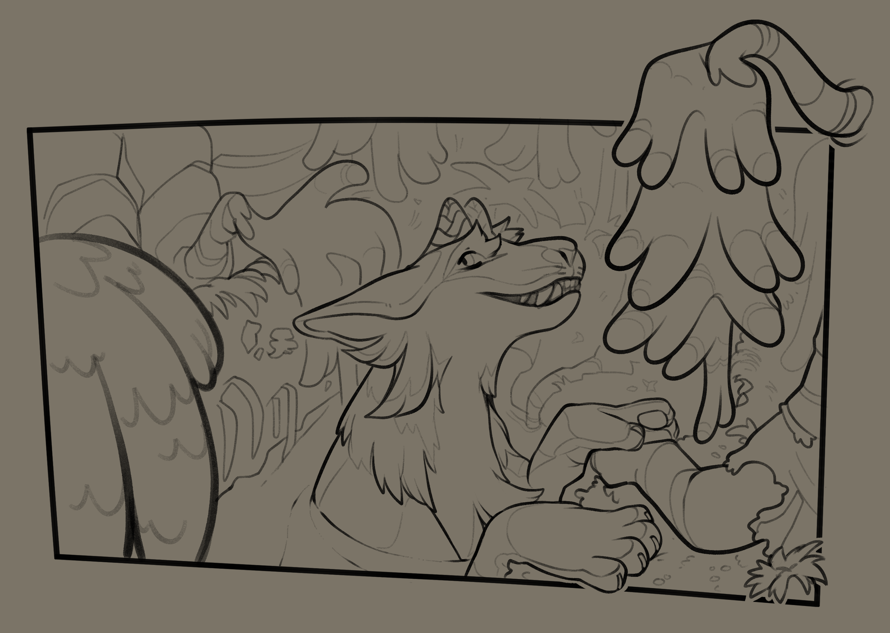 A drawing of an original character that links to the 2D Art gallery subpage.